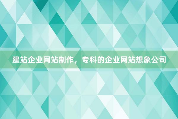 建站企业网站制作，专科的企业网站想象公司