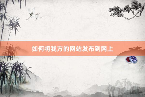 如何将我方的网站发布到网上